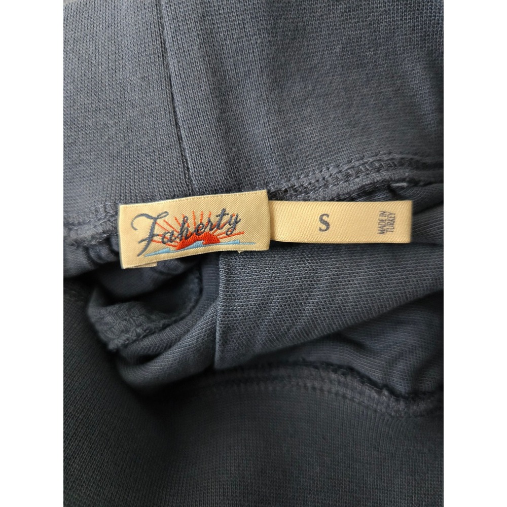Faherty Linen Blend Tapered Leg Pants S Navy Blue Lightweight Relaxed Fit Pullon - Picture 7 of 9